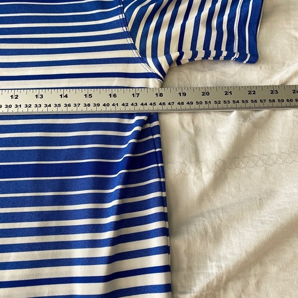 Nike Golf Men's Blue and White‎ Stripe Short Sleeve Activewear Golf Polo Shirt S - Picture 10 of 13